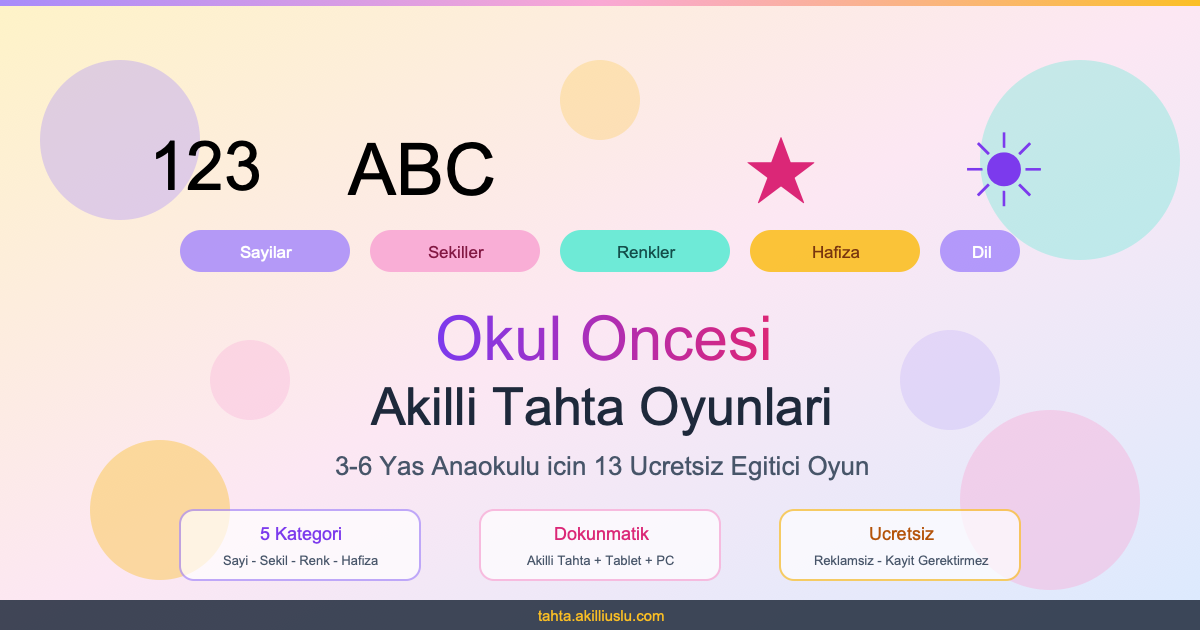 Okul oncesi akilli tahta egitici oyunlari
